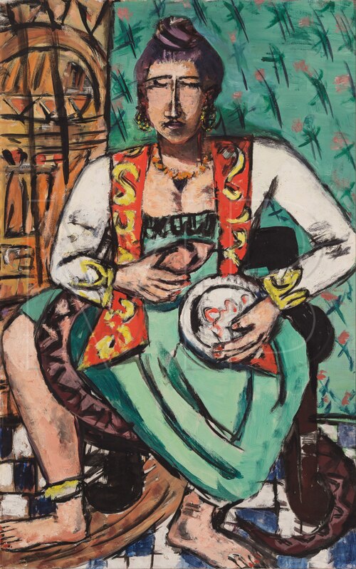 Woman with Snake / Snake Charmer, 1940, Max Beckmann