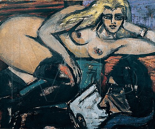 The Letter: Reclining Semi-Nude, 1945, Max Beckmann