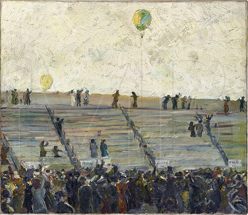 Ascent of the Balloons at the Gordon-Bennett-Race. Balloon Race, 1908, Max Beckmann