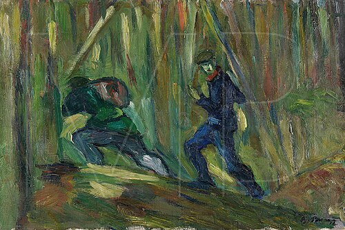 Rabbit Thieves in Hermsdorf Forest / Chicken Thieves, 1912, Max Beckmann