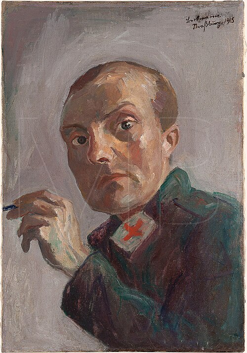 Selfportrait as Medical Oderly, 1915, Max Beckmann