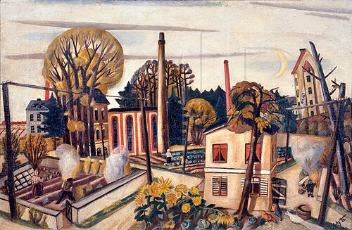 Landscape near Frankfurt (with Factory), 1922, Max Beckmann