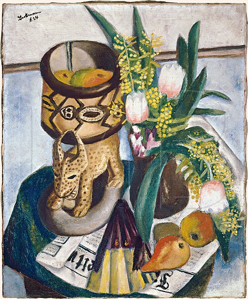 Still Life with African Sculpture, 1924, Max Beckmann