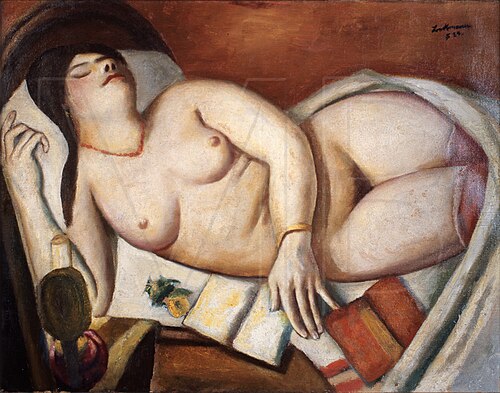 Sleeping Woman / Reclining Nude, 1924, Max Beckmann