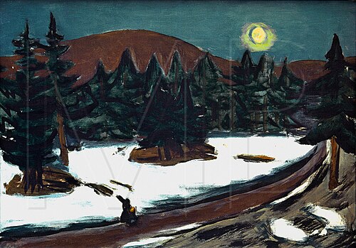 Moonlight Landscape in the Mountains with Snow, 1934, Max Beckmann