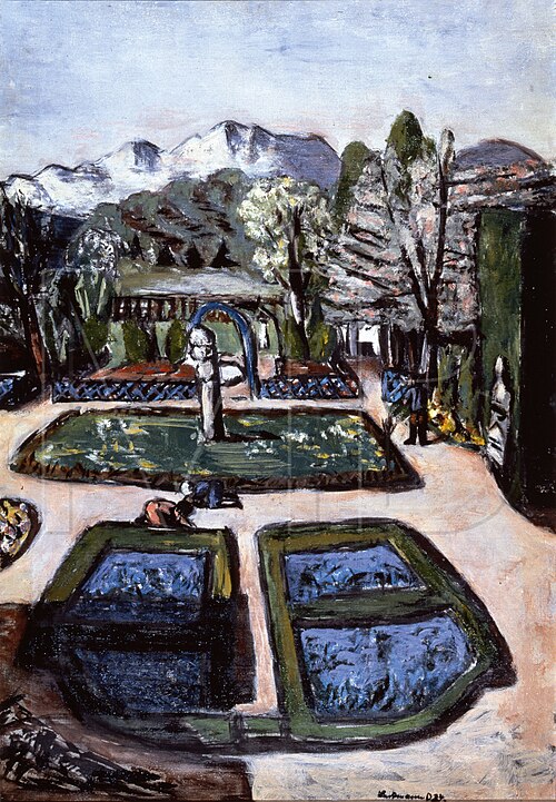 Garden Landscape in Spring with Mountains, 1934, Max Beckmann