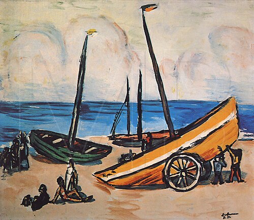 Holland. Sea with Yellow Boats, 1936, Max Beckmann