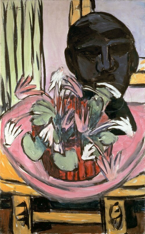 Still-Life with Sculpture / Still-Life with Cyclamen and Bronze Bust, 1936, Max Beckmann