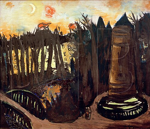 Tiergarten at Night with Red Sky, 1937, Max Beckmann