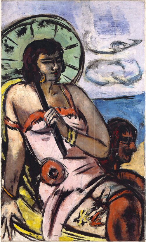 Quappi with Green Parasol, 1938, Max Beckmann