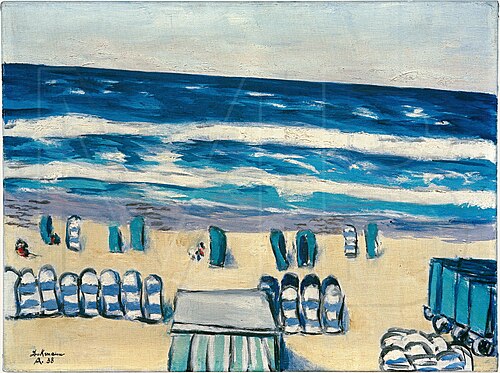 Blue Sea with Beach Chairs, 1938, Max Beckmann
