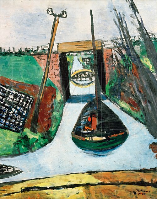 By the Dam / Canal in Holland, 1938, Max Beckmann