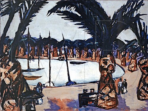 Harbor near Bandol (Gray) and Palm Tree, 1939, Max Beckmann