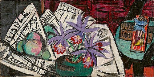 Still Life with Newspapers and Doll, 1939, Max Beckmann