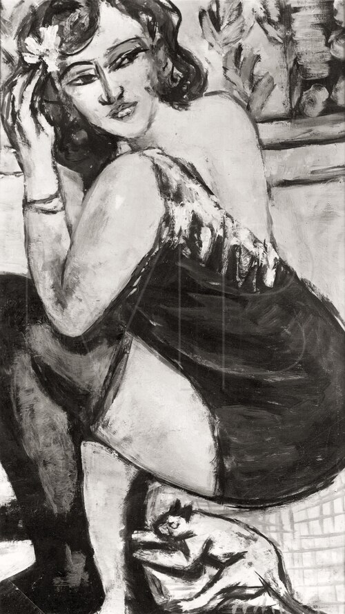 Woman with Black Stockings and Red Hair, 1940, Max Beckmann