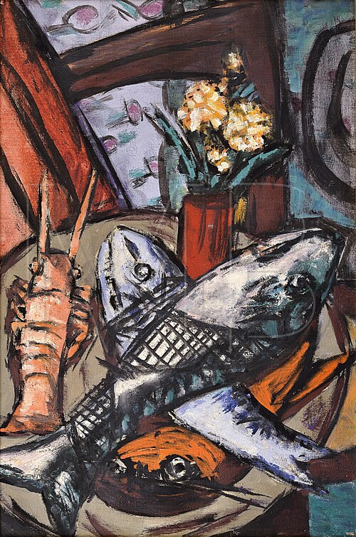 Fish Still Life with Net, 1941, Max Beckmann