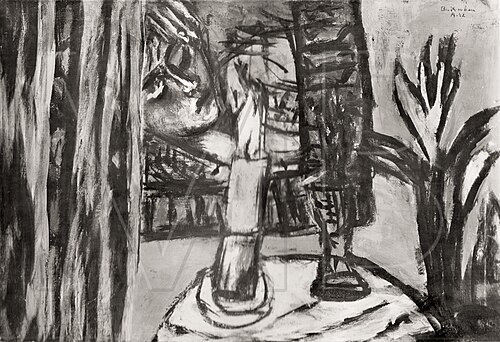 Reclining Woman in Mirror, 1942, Max Beckmann