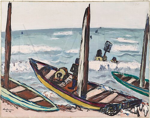 Seascape with Three Boats, 1942, Max Beckmann