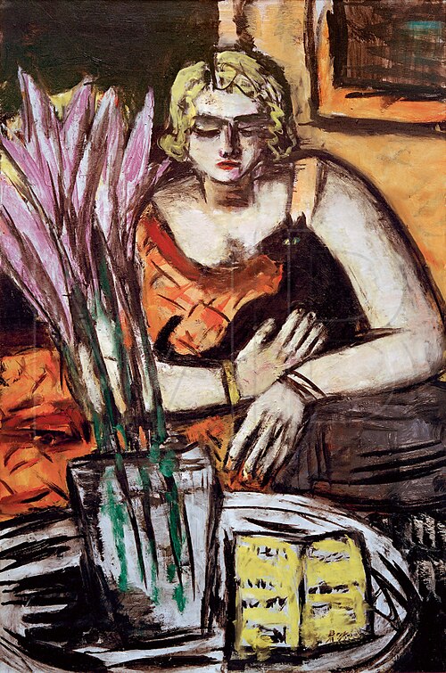 Woman with Cat (Orange), 1942, Max Beckmann