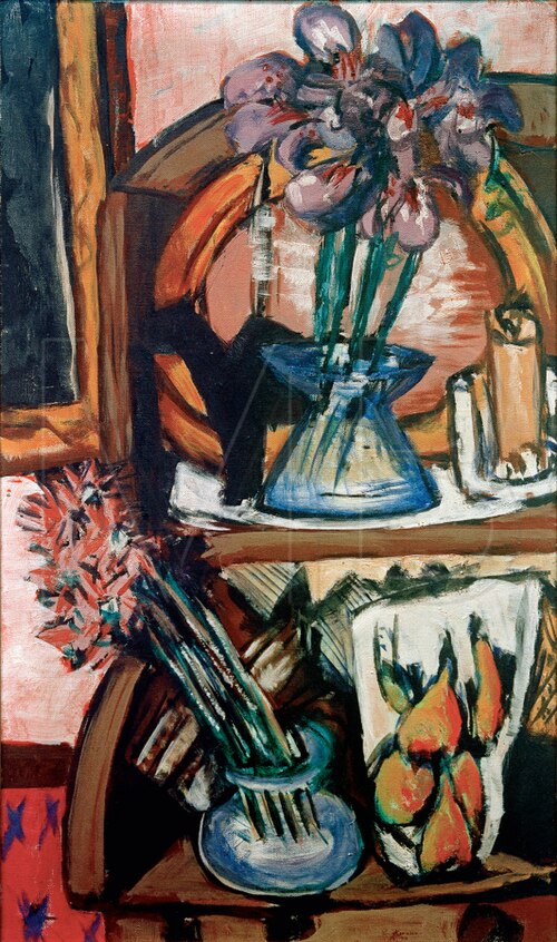 Still Life with Two Flower Vases, 1944, Max Beckmann