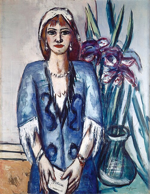 Quappi in Blue and Gray, 1944, Max Beckmann