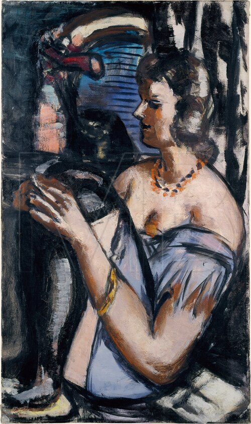 Woman with Cigarette in Blue-Violet, 1944, Max Beckmann