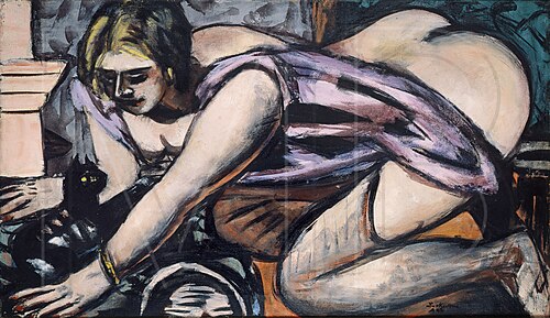 Semi-Nude with Cat, 1945, Max Beckmann