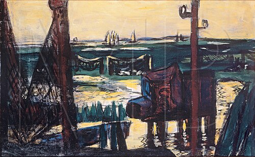 Mudflats, Green and Black-Yellow, 1946, Max Beckmann