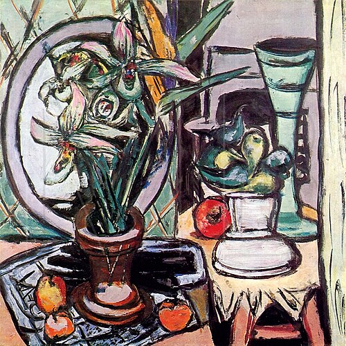 Still Life with Orchids and Pears, 1946, Max Beckmann