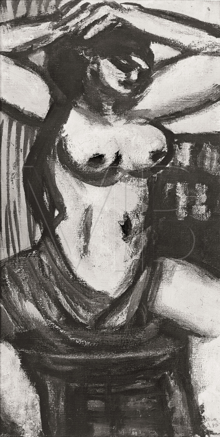 Naked Woman Combing her Hair (on Red and Pink), 1946, Max Beckmann
