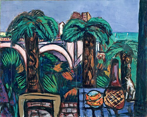 Landscape with Three Palm Trees (Beaulieu), 1947, Max Beckmann