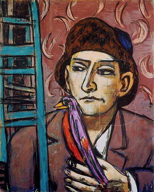 Man with Bird / Bird Vendor, 1950, Max Beckmann