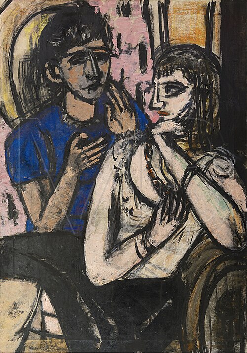 Portrait of Frances van Veen and Marion Greenwood (unfinished), 1950, Max Beckmann