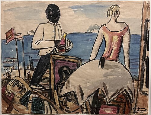 Beach cafe at Zandvoort, 1934, Max Beckmann