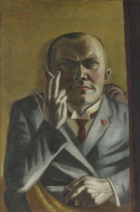 Self-Portrait on Yellow Ground with Cigarette, 1923, Max Beckmann
