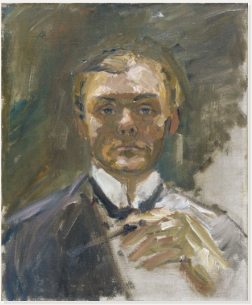 Self-Portrait with Raised Hand, 1908, Max Beckmann