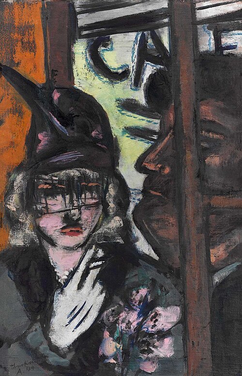 Small cafe, revolving door, 1944, Max Beckmann