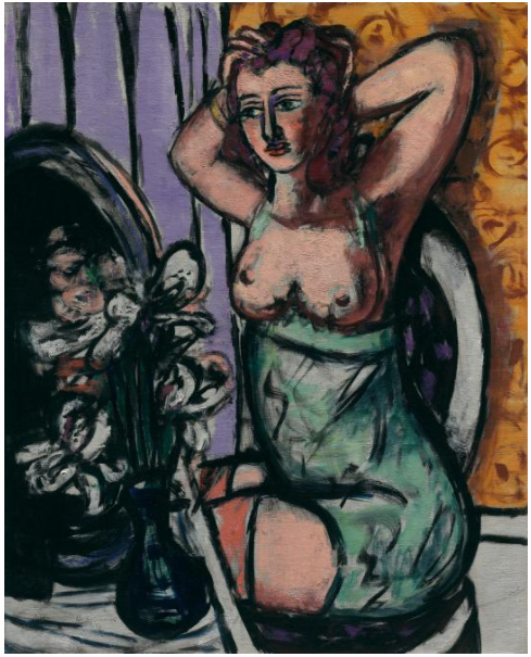 Woman with Mirror and Orchids, 1947, Max Beckmann