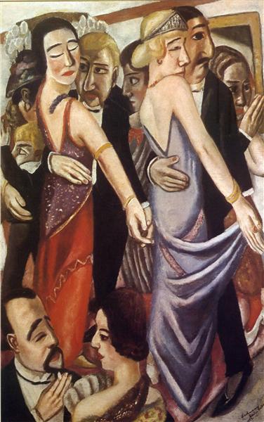 Dancing bar in baden-baden, 1923, Max Beckmann
