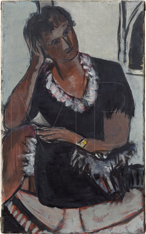 Girl in Black on Gray / Young Girl, 1940, Max Beckmann