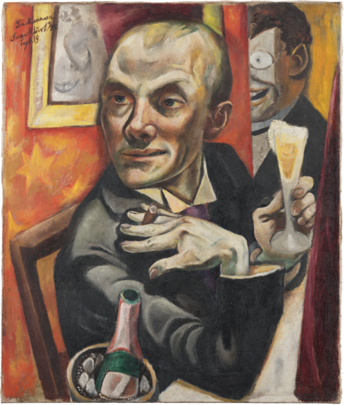 Self-Portrait with Champagne Glass, 1919, Max Beckmann