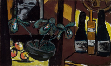Still Life on Brown and Yellow (Champagne Bottles..., 1936, Max Beckmann