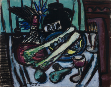 Still Life with Chianti Bottle and Celery, 1949, Max Beckmann