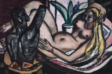 Studio (Female Nude and Sculpture), 1946, Max Beckmann