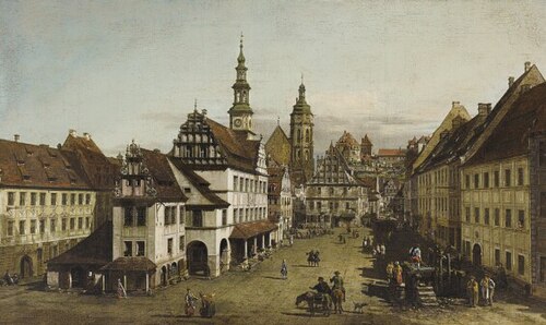 Pirna, a view of the the Market Square, , Bernardo Bellotto