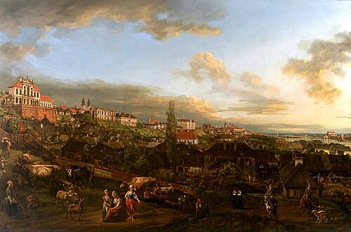 Widok Warszawy z pałacem Ordynackim, 1772, Bernardo Bellotto
