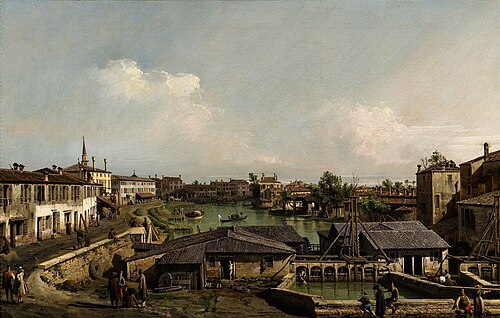A View of the Mills at Dolo on the Brenta, , Bernardo Bellotto