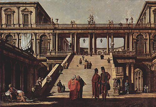 Capriccio, Palasttreppe, 1762, Bernardo Bellotto