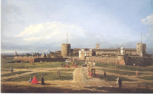 Sforza Castle in Milan, 1800, Bernardo Bellotto