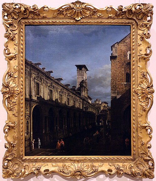 il palazzo dei giureconsulti e il broletto a milano, 1744, Bernardo Bellotto